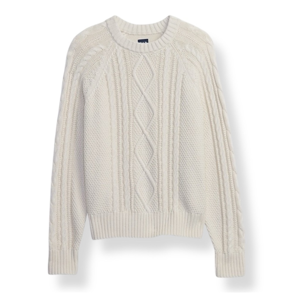 GAP Thick Cable Knit Crewneck Sweater